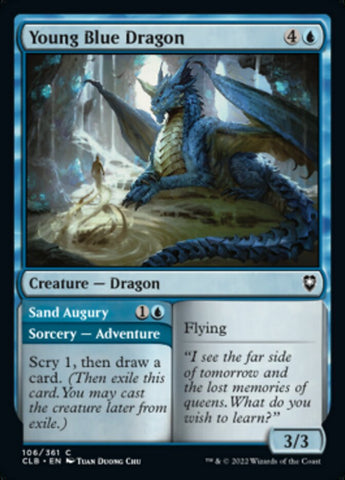Dragón azul joven // Augurio de arena [Commander Legends: Battle for Baldur's Gate] 