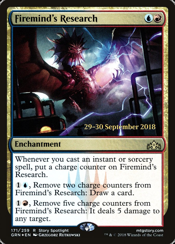 Firemind's Research  (Prerelease) [Guilds of Ravnica Prerelease Promos]