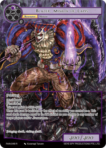 Blazer, Minion of Lapis (Full Art) (PofA-048) [Alice Origin IV: Prologue of Attoractia]