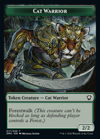 Saproling // Token de doble cara de Cat Warrior [Tokens de Dominaria United] 