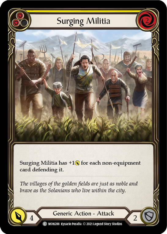 Surging Militia (amarillo) [MON288-RF] 1.ª edición Lámina arcoíris 
