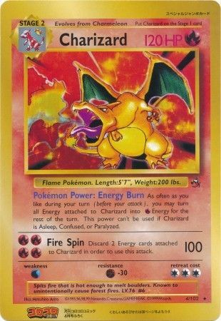 Charizard (4/102) (CoroCoro Promo) (Tarjeta Jumbo) [Conjunto básico ilimitado] 