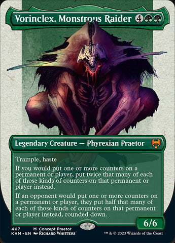 Vorinclex, Monstrous Raider (Borderless Concept Praetors Step-and-Compleat Foil) [Phyrexia: All Will Be One]