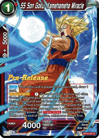 SS Son Goku, Kamehameha Miracle (BT15-007) [Promociones de presentación de Saiyan Showdown] 