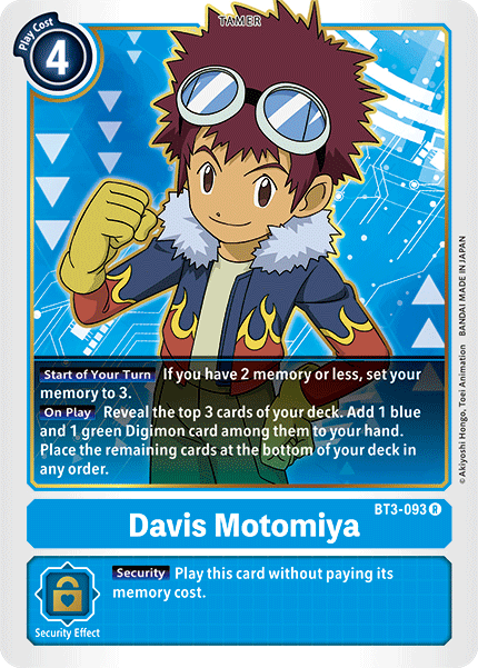 Davis Motomiya [BT3-093] [Lanzamiento de refuerzo Ver.1.5] 