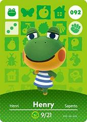Henry #092 [Animal Crossing Series 1] - Amiibo Cards