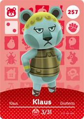 Klaus #257 [Animal Crossing Series 3] - Amiibo Cards