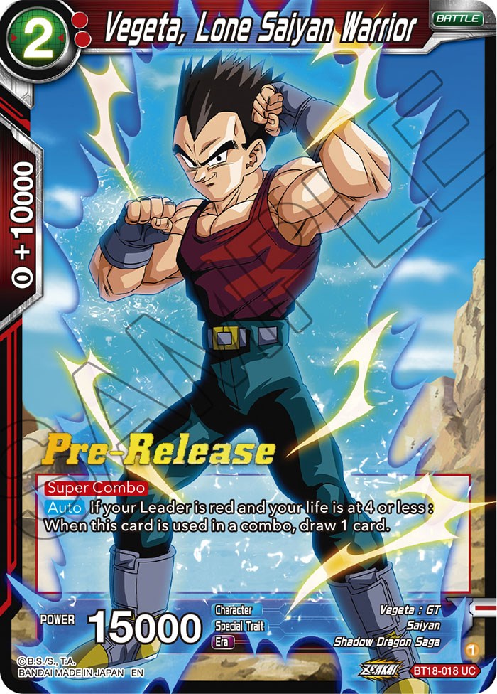 Vegeta, guerrero solitario saiyajin (BT18-018) [promociones preliminares de Dawn of the Z-Legends] 