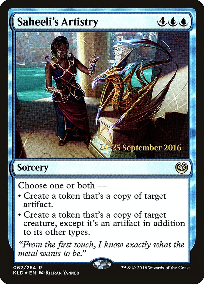 Saheeli's Artistry  (Prerelease) [Kaladesh Prerelease Promos]