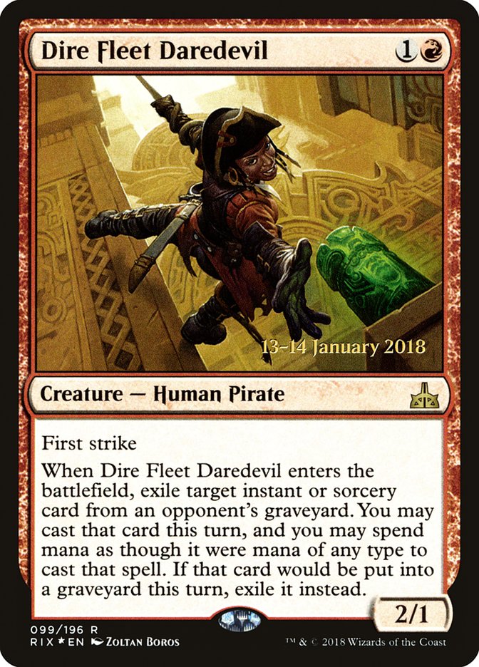 Dire Fleet Daredevil (Avant-première) [Rivals of Ixalan Prerelease Promos] 