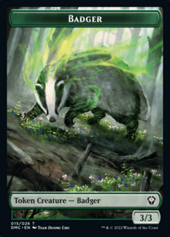 Saproling // Badger Double-sided Token [Dominaria United Tokens]