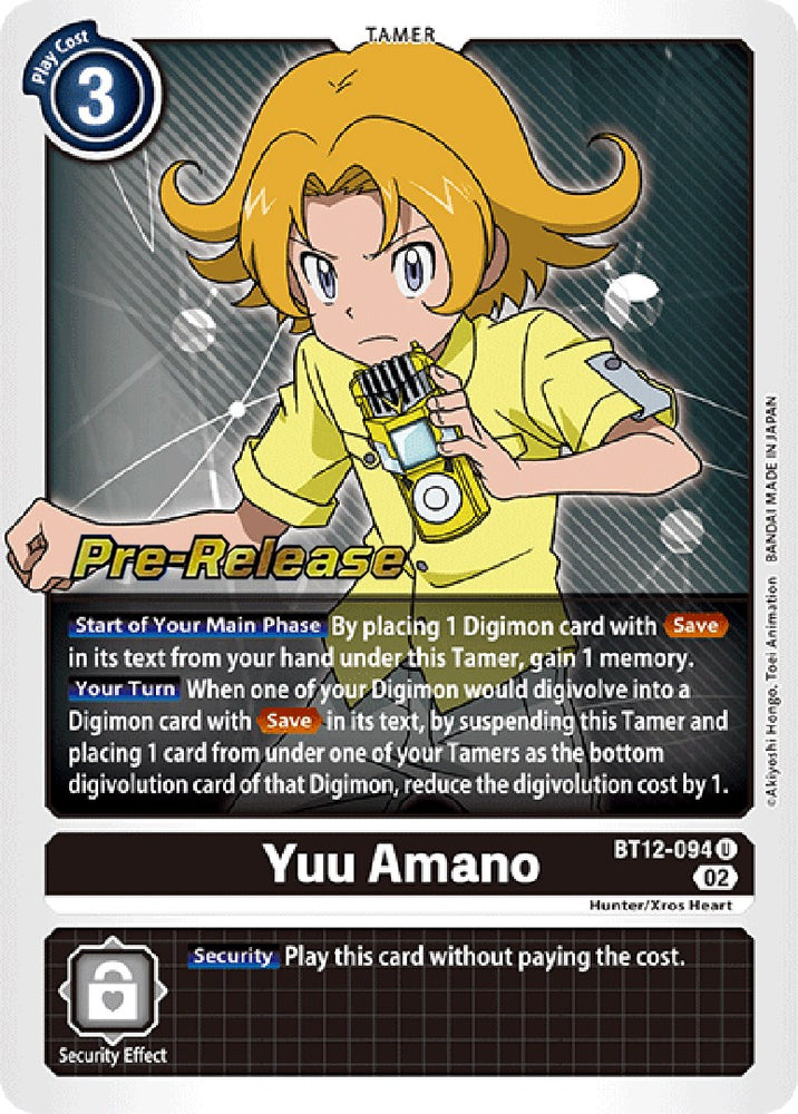 Yuu Amano [BT12-094] [Across Time Pre-Release Cards]