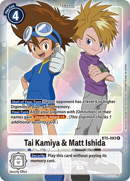 Tai Kamiya & Matt Ishida [BT5-093] (Buy-A-Box Promo) [Battle of Omni Promos]