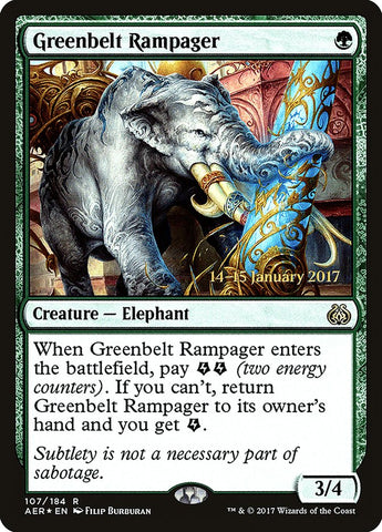 Greenbelt Rampager  (Prerelease) [Aether Revolt Prerelease Promos]