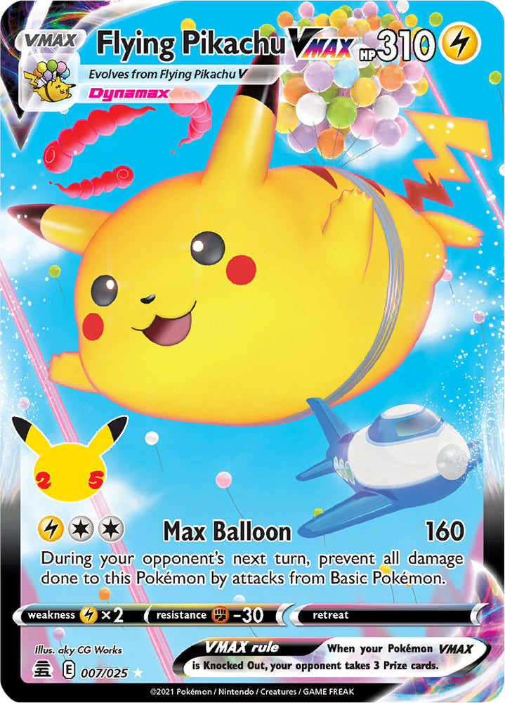 Flying Pikachu VMAX (007/025) [Célébrations : 25e anniversaire] 