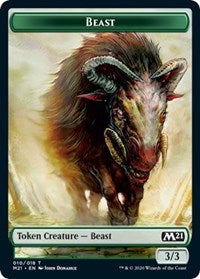 Beast // Knight Double-sided Token [Core Set 2021 Tokens]