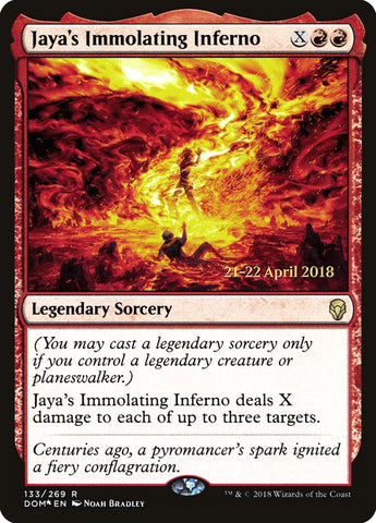 Jaya's Immolating Inferno  (Prerelease) [Dominaria Prerelease Promos]