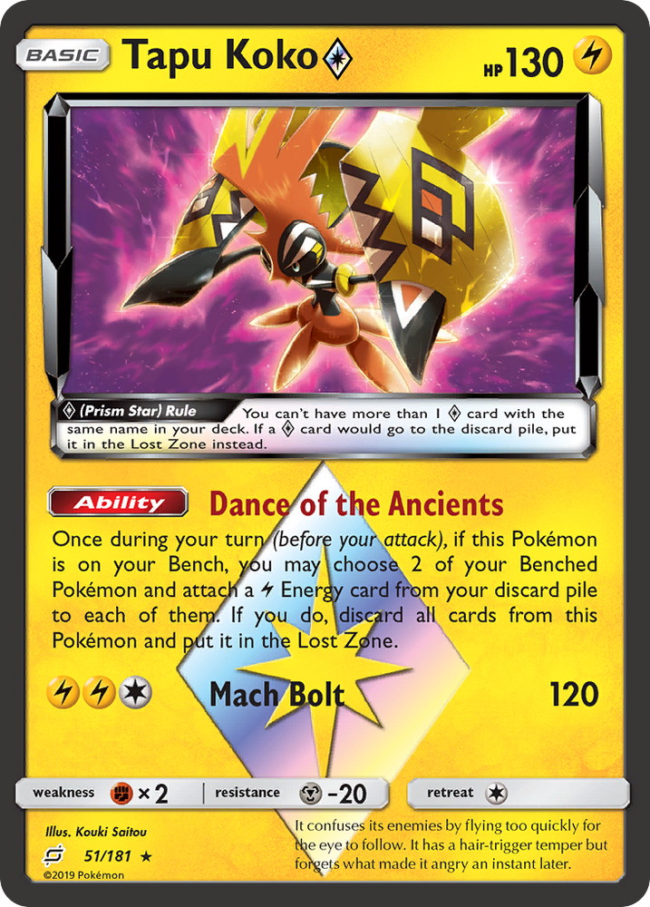 Tapu Koko (51/181) (Prism Star) [Soleil et Lune : Faites équipe] 