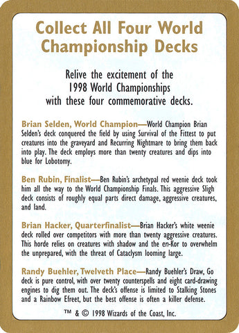 Anuncio del Campeonato Mundial de 1998 [Barajas del Campeonato Mundial de 1998] 