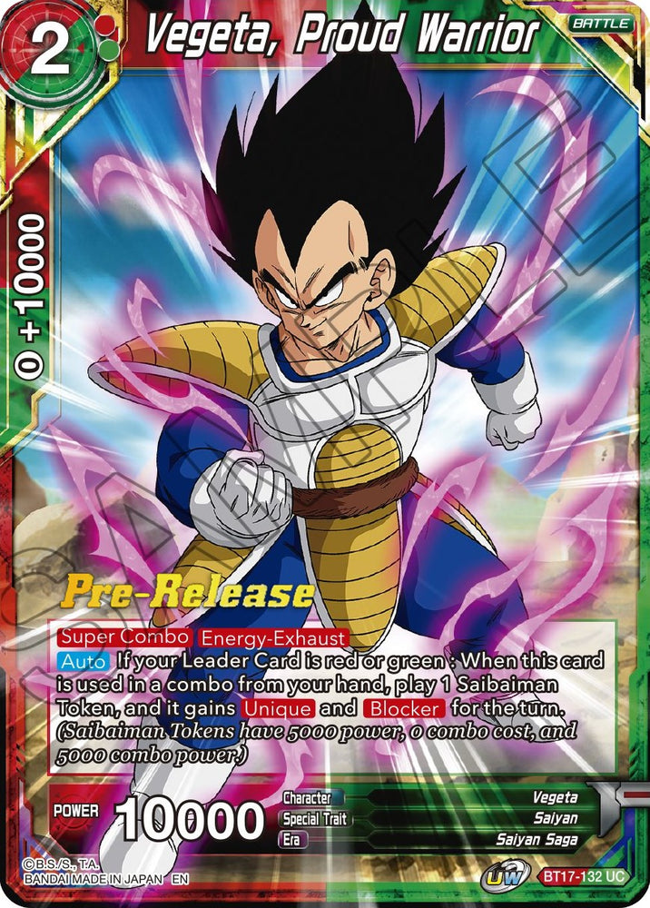 Vegeta, orgulloso guerrero (BT17-132) [Promociones de presentación de Ultimate Squad] 