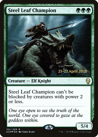 Steel Leaf Champion  (Prerelease) [Dominaria Prerelease Promos]