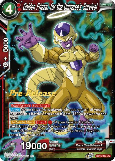 Freezer dorado, para la supervivencia del universo (BT16-010) [Promociones preliminares de Realm of the Gods] 