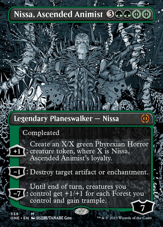 Nissa, Ascended Animist (Borderless Manga) [Phyrexia: All Will Be One]