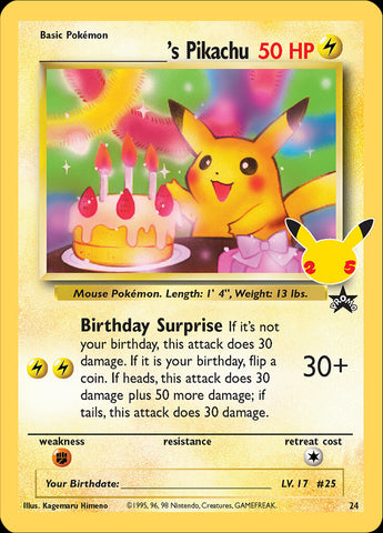 Pikachu de _____ (24) [Célébrations : 25e anniversaire - Collection classique] 