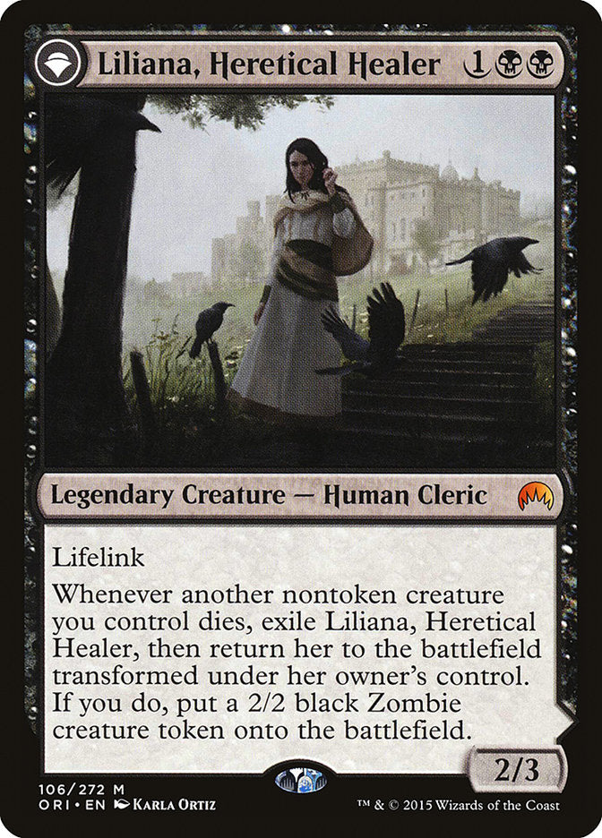 Liliana, guérisseuse hérétique // Liliana, nécromancienne rebelle [Magic Origins] 