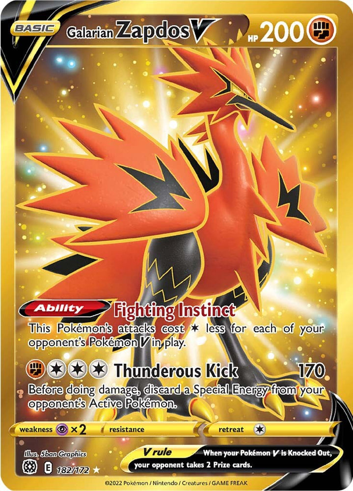 Galarian Zapdos V (182/172) [Épée et bouclier : étoiles brillantes] 