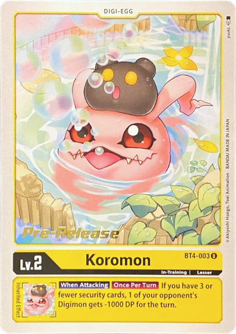 Koromon [BT4-003] [Promociones previas al lanzamiento de Great Legend] 