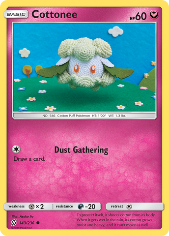 Cottonee (143/236) [Sun & Moon: Unified Minds] (Glossy Misprint)