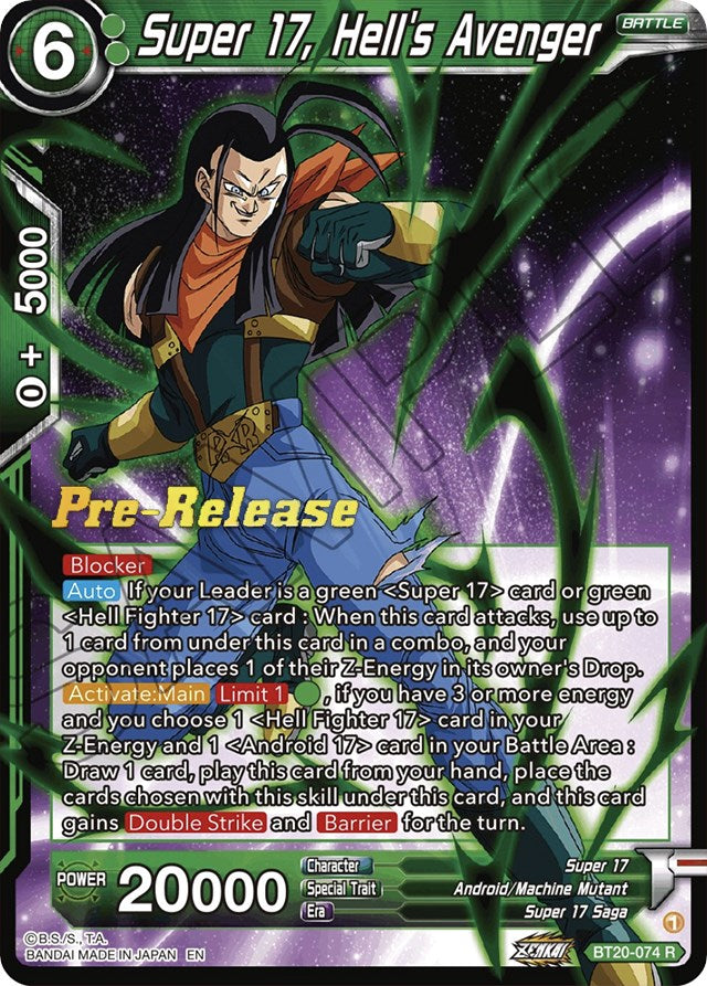 Super 17, Hell's Avenger (BT20-074) [Power Absorbed Prerelease Promos]