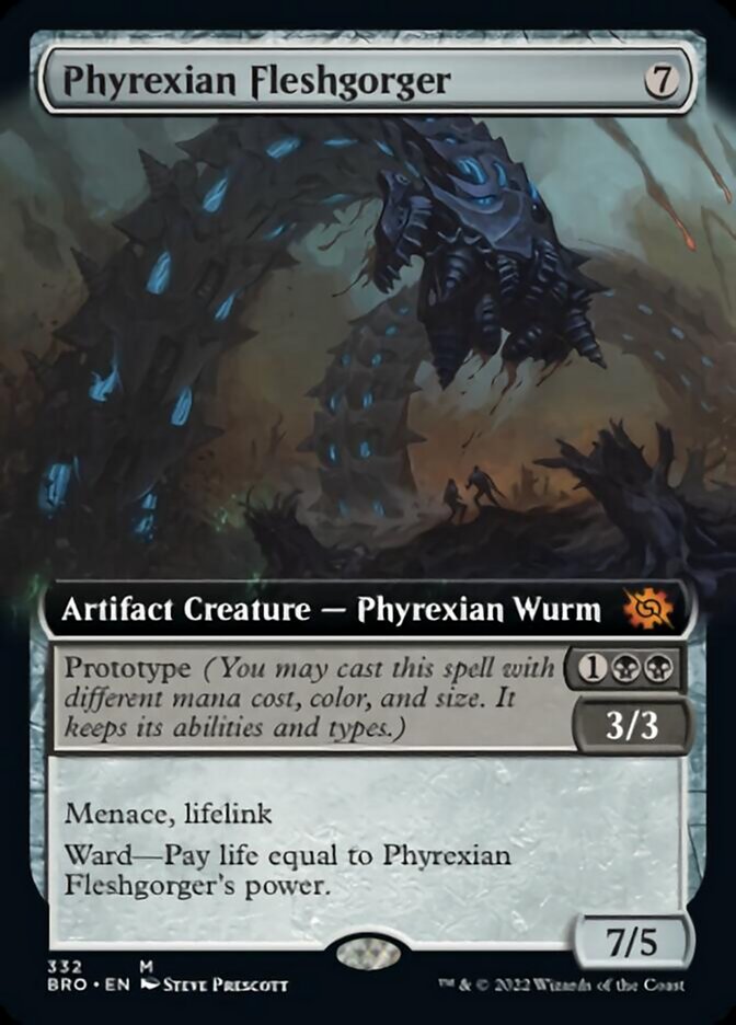 Phyrexian Fleshgorger (Arte extendido) [La guerra de los hermanos] 