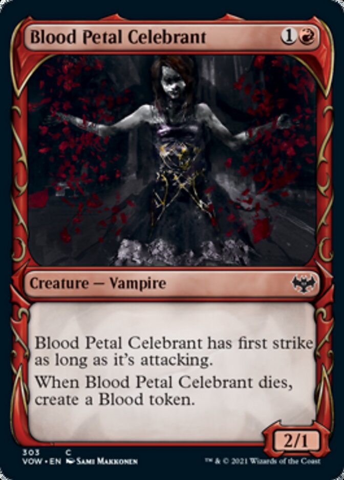Celebrante de pétalos de sangre (marco de colmillo de exhibición) [Innistrad: Crimson Vow] 