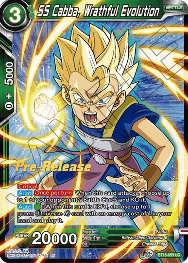 SS Cabba, Wrathful Evolution (BT16-059) [Promociones de presentación de Realm of the Gods] 