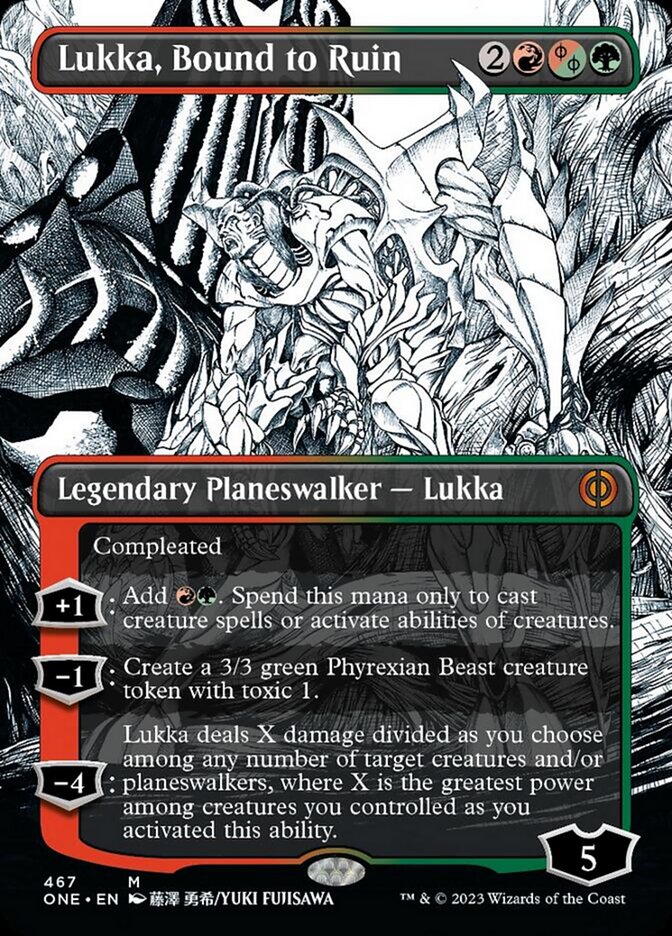 Lukka, Bound to Ruin (Borderless Manga Step-and-Compleat Foil) [Phyrexia: All Will Be One]