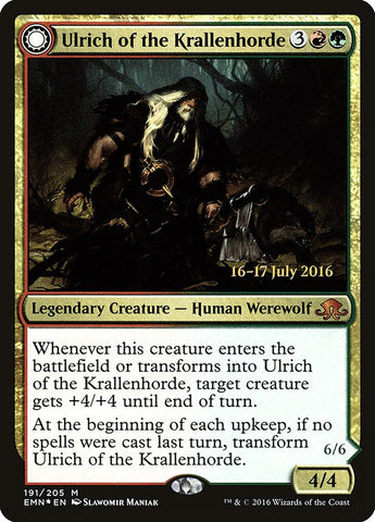 Ulrich of the Krallenhorde // Ulrich, alfa indiscutible (Prelanzamiento) [Promociones de presentación de Eldritch Moon] 