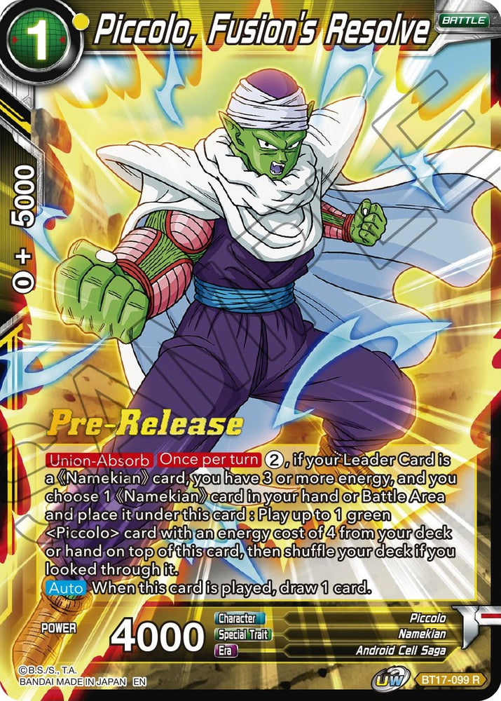 Piccolo, Fusion's Resolve (BT17-099) [Promociones de presentación de Ultimate Squad] 