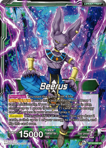 Beerus // Beerus, Victory at All Costs (BT16-046) [Realm of the Gods Prerelease Promos]