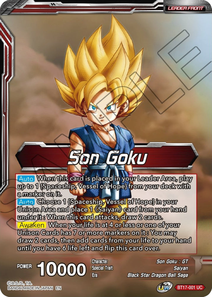 Son Goku // Son Goku, Pan, and Trunks, Space Adventurers (BT17-001) [Ultimate Squad Prerelease Promos]