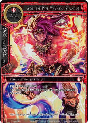 Agni, the Pyre War God (Stranger) (Full Art) (PofA-018) [Alice Origin IV: Prologue of Attoractia]