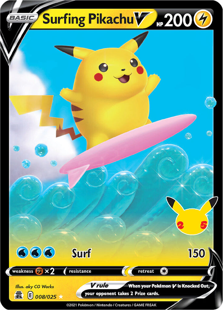 Surfer Pikachu V (008/025) [Célébrations : 25e anniversaire] 