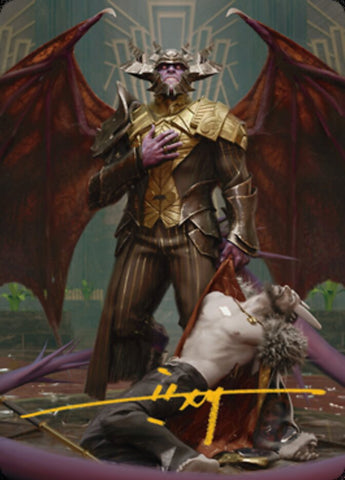 Ob Nixilis, the Adversary 1 Art Card (Signature dorée) [Streets of New Capenna Art Series] 