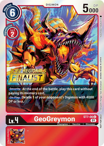 GeoGreymon [ST7-06] (2022 Championship Offline Regional) (Online Finalist) [Starter Deck: Gallantmon Promos]