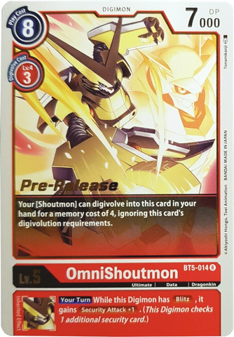OmniShoutmon [BT5-014] [Battle of Omni Pre-Release Promos]