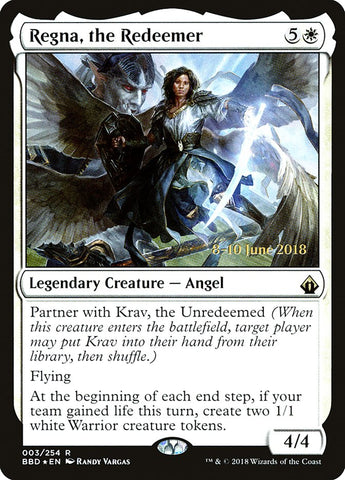 Regna, the Redeemer  (Prerelease) [Battlebond Prerelease Promos]