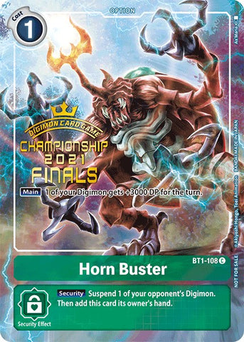 Horn Buster [BT1-108] (2021 Championship Finals Tamer's Evolution Pack) [Release Special Booster Promos]