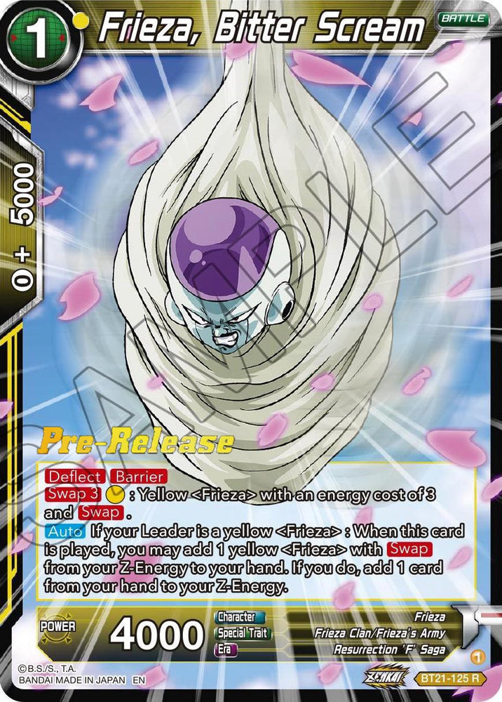 Frieza, Bitter Scream (BT21-125) [Wild Resurgence Pre-Release Cards]