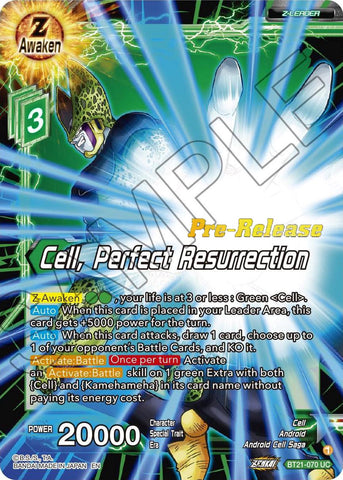 Cell, Perfect Resurrection (BT21-070) [Wild Resurgence Pre-Release Cards]